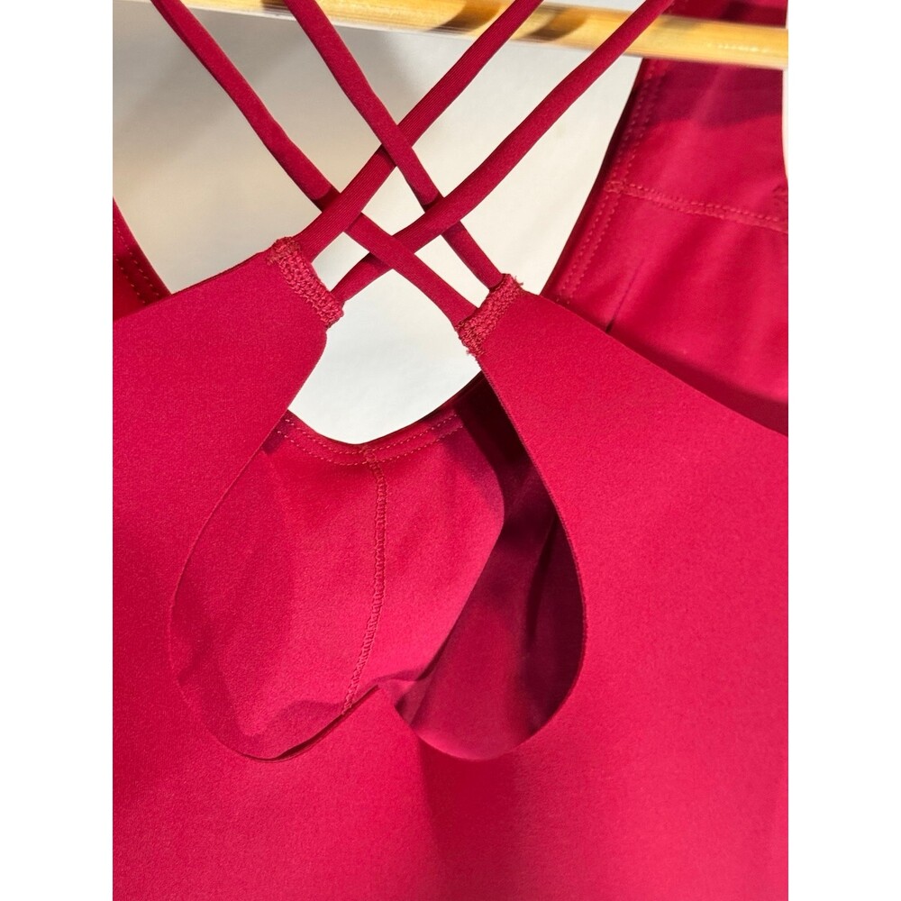Women’s Crossback Sports Bra Scarlet Red Workout Gym Top PHERO Movement Small - Picture 2 of 4